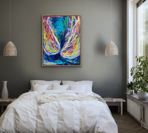 "Wings", 2023 (122cm x 91cm x 4cm, framed in oak)