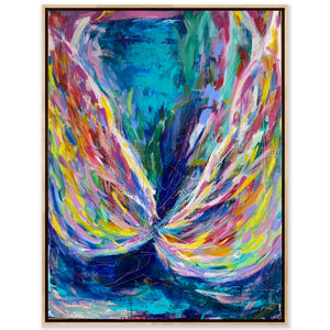 "Wings", 2023 (122cm x 91cm x 4cm, framed in oak)