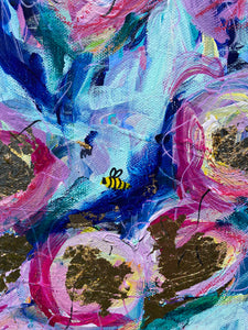 'Two Bees' (30cm x 20cm x 1cm, unframed)