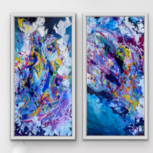 Load image into Gallery viewer, &#39;The Happy Ocean&#39; Diptych (80cm x 40cm x 2cm, unframed x 2)
