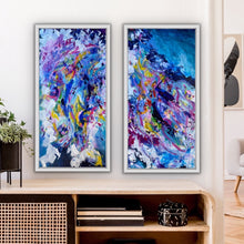 Load image into Gallery viewer, &#39;The Happy Ocean&#39; Diptych (80cm x 40cm x 2cm, unframed x 2)
