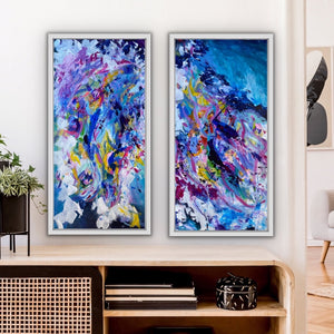 'The Happy Ocean' Diptych (80cm x 40cm x 2cm, unframed x 2)