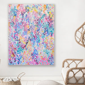 'Rainbow Snow' (102cm x 76cm x 4cm, unframed)