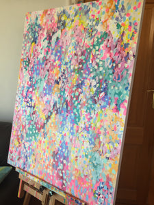 'Rainbow Snow' (102cm x 76cm x 4cm, unframed)