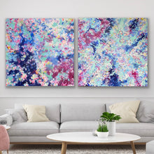 Load image into Gallery viewer, &#39;Hearts A Flutter II&#39; Diptych (102cm x 102cm x 4cm, unframed, x2)
