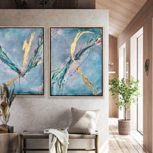 Load image into Gallery viewer, (Commission) &#39;Dusk and Dawn&#39; Diptych (76cm x 100cm x 4cm, framed in Oak, x2)
