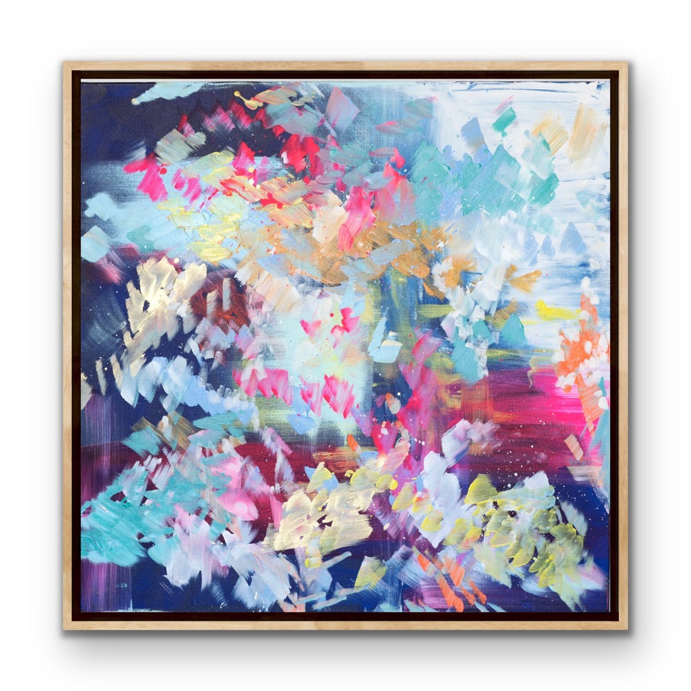 'Hearts A Flutter' (76cm x 76cm x 4cm, unframed)