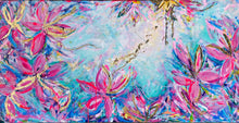 Load image into Gallery viewer, (Commission) ‘Sunflower and Bow’ (80cm x 160cm x 4cm, framed in Oak)
