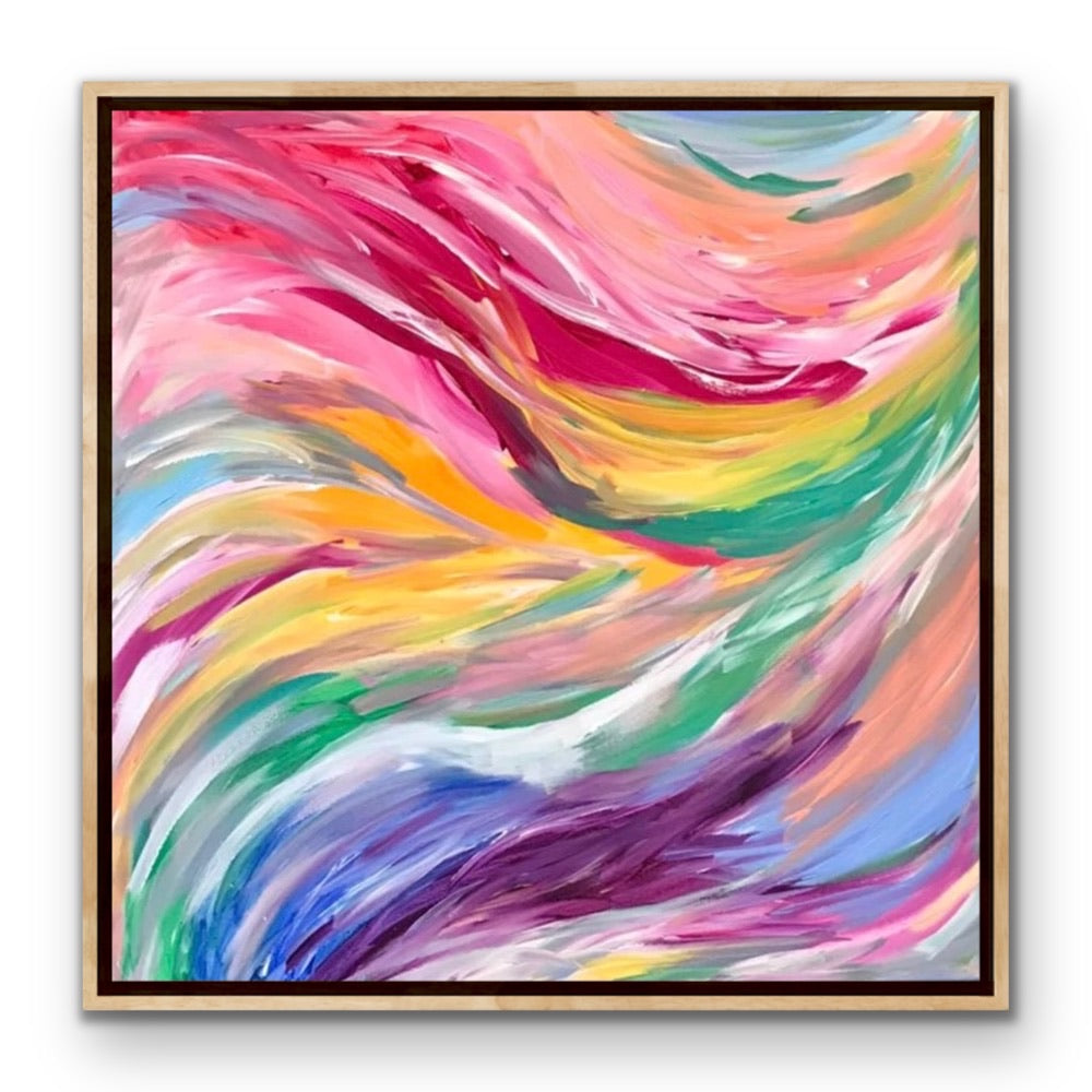 'My Rainbow' (76cm x 76cm x 4cm, unframed)