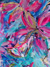 Load image into Gallery viewer, (Commission) ‘Sunflower and Bow’ (80cm x 160cm x 4cm, framed in Oak)
