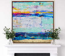 Load image into Gallery viewer, &#39;Sunset on the green&#39; (102cm x 102cm x 4cm, framed in oak)
