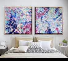 Load image into Gallery viewer, &#39;Hearts A Flutter II&#39; Diptych (102cm x 102cm x 4cm, unframed, x2)
